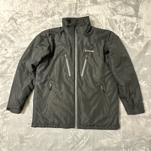 Columbia Men’s Large Winter Jacket Black Insulated Full Zip Polyester Coat